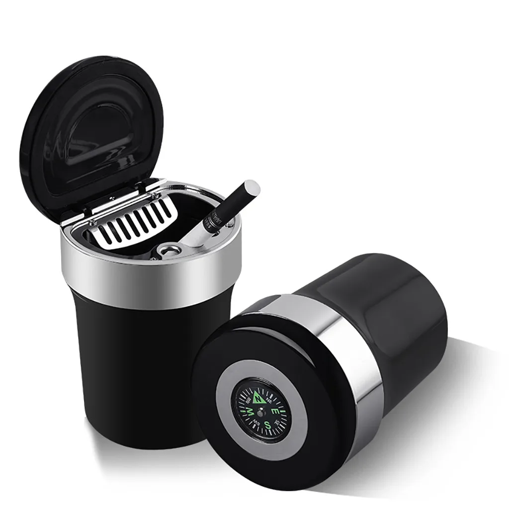 

Fashion Car Ashtray With Led Light Cigarette Smoke Travel Remover Ash Cylinder Car Smokeless Smoke Cup Holder Accessories #Y1