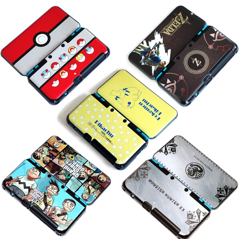 For Nintend New 2DSLL/XL Accessories Pattern Case Pokeballs Pikachus Protective Hard Cover Shell Skin for Console Games | Электроника