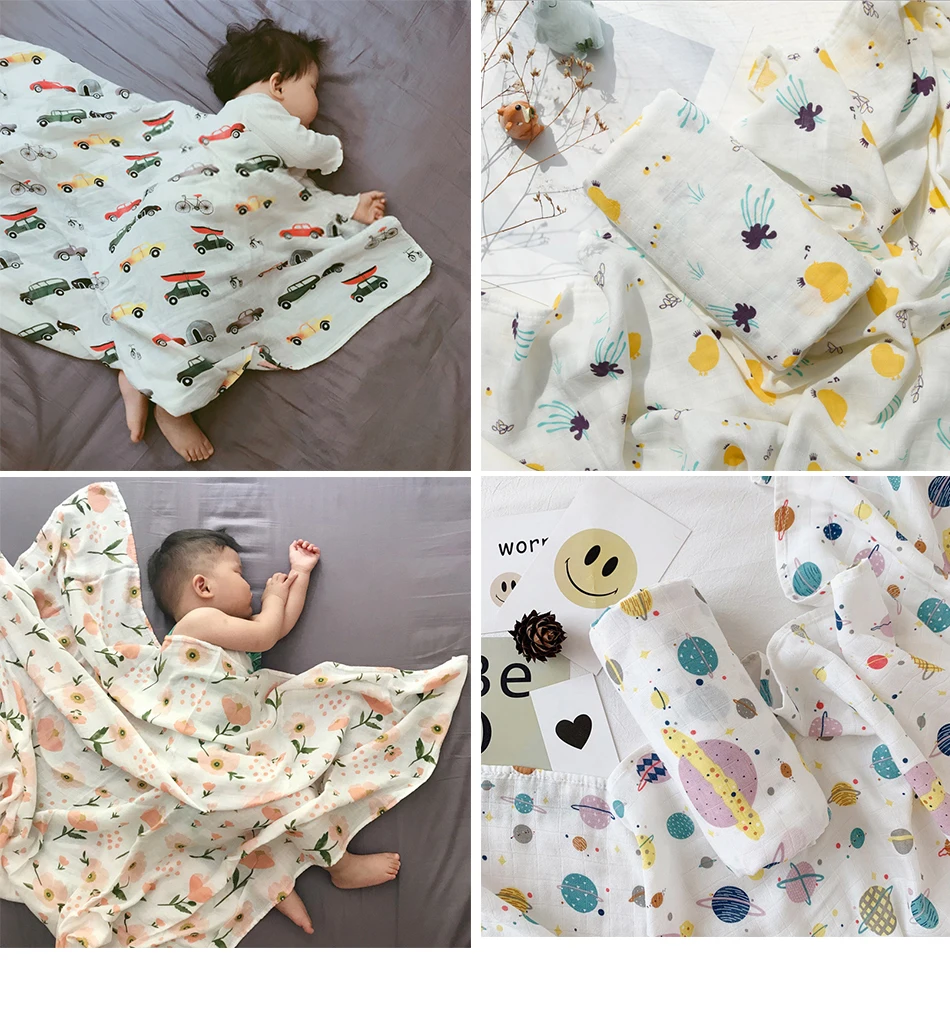 Детское бамбуковое одеяло, зимний детский хлопковый конверт для новорожденных, пеленки, муслин, пеленка, коврик для ванной, полотенце для коляски
