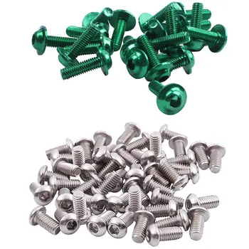 

M6X12mm Stainless Steel Hex Socket Button Head Screws 50 Pcs with 20 Pcs Green Aluminum Alloy Hexagonal Bolts Screws M6
