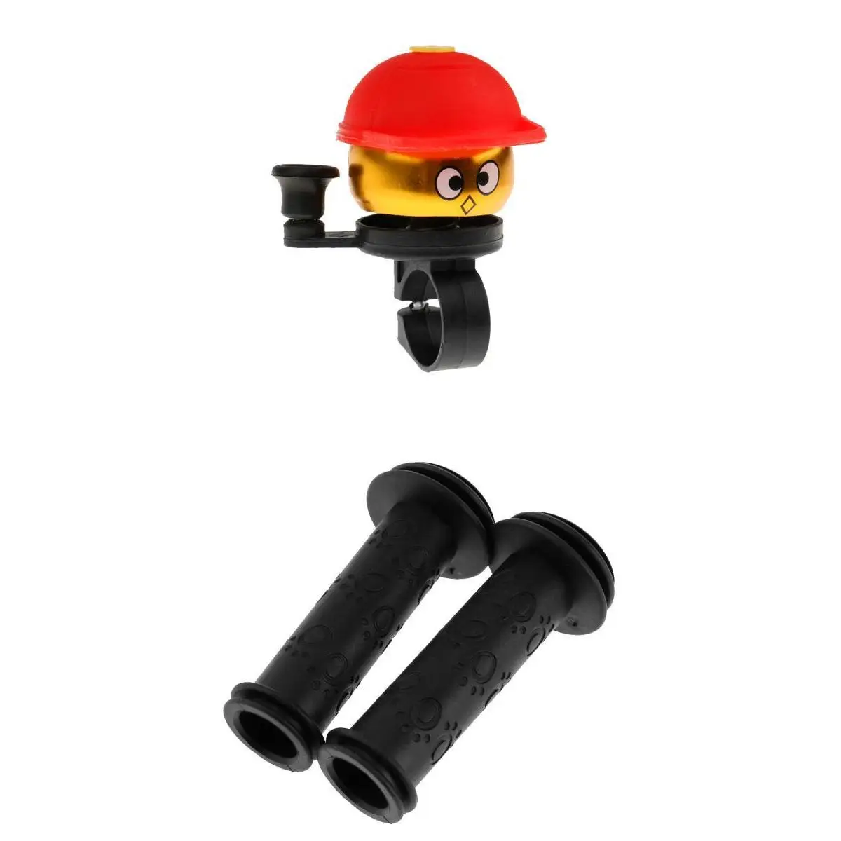 Kids Bicycle Handlebar Grip, Non Slip Rubber Handle Bar Grips + Bike Ring Bell for Kids Boys and Girls Safe Riding Cycling