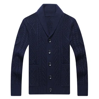 

NAMTHEUN 2020 Autumn Men V Neck Knitted Sweater Coat Button Up Loose Cardigan Warm Quality Wool Male Sweater for Winter свитер