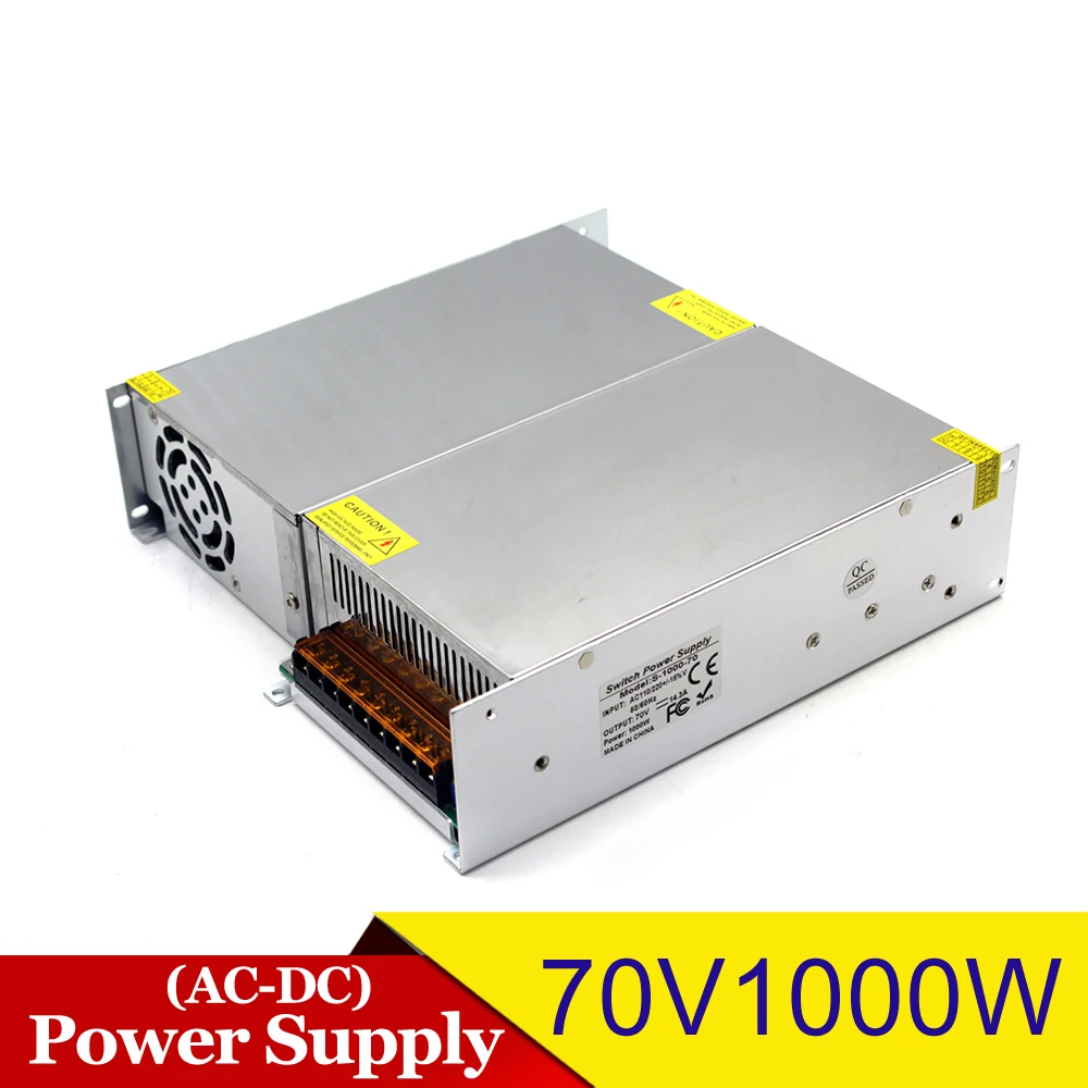 1000 Вт 70 в 14.3A драйвер импульсного источника питания Трансформаторы AC110V 220 В к DC70V SMPS для Светодиодный светильник CCTV 3d принтер шаговый