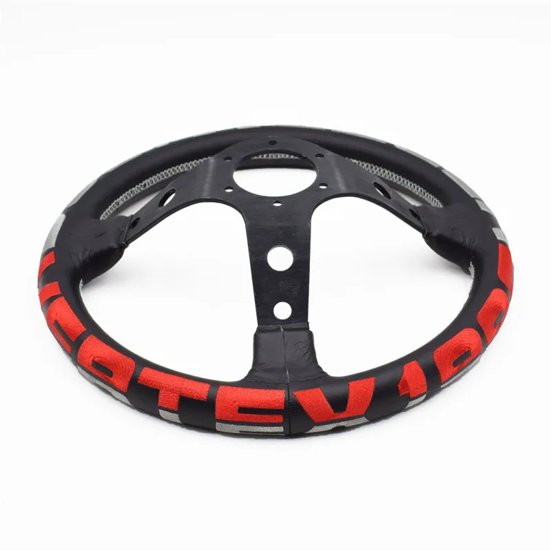 13 дюймов кожа авто гоночный руль Глубокий Кукуруза Дрифтинг спортивный руль с логотипом