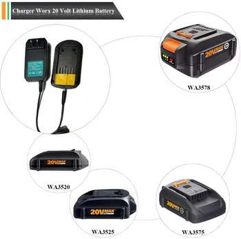 

Replacement WA3742 Lithium Battery Charger For Worx WA3875 20V 18v Li-Ion Battery Fast Charger 1 Hour 2.0A Charger For Worx