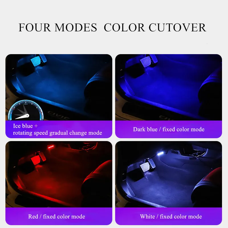 Новые роскошные запчасти автомобиля авто светодиодные лампы RGB Цвета 12V светодиодный декоративный пол светильник для Honda Civic аксессуары для интерьера