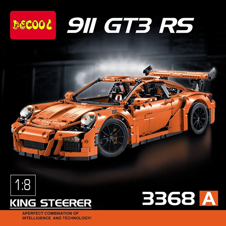 DECOOL 3368 TECHNIC совместимый 42056 гоночный автомобиль Bugatti chiron RSR строительные блоки игрушка для детей подарок