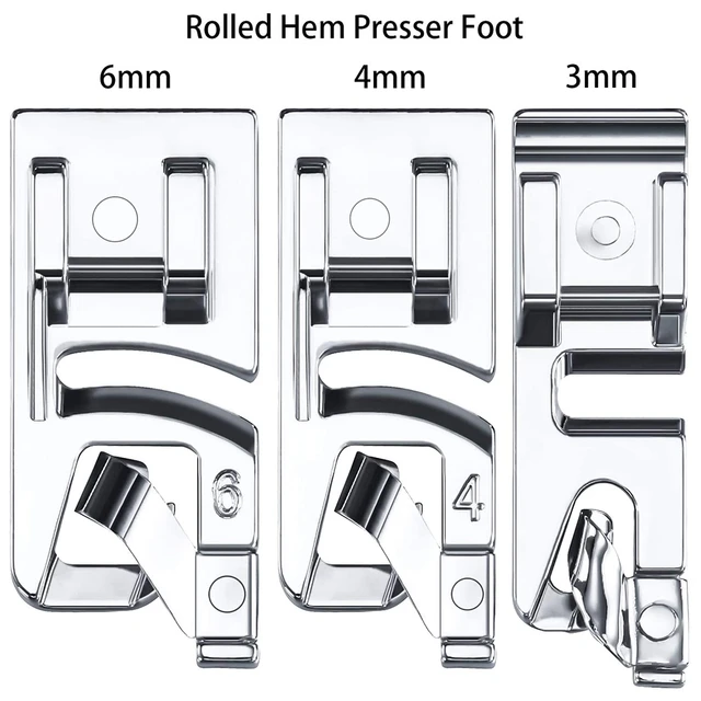 3mm 4mm 6mm Narrow Rolled Hem Sewing Machine Presser Foot For Singer Brother  Hem Foot Low Shank Machine Sewing Foot Hemmer - AliExpress