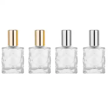 

10ml Portable diamond shape Glass Roller Bottle Mini Glass Bottles With Stainless Steel Roller Balls For Essential Oils Perfume