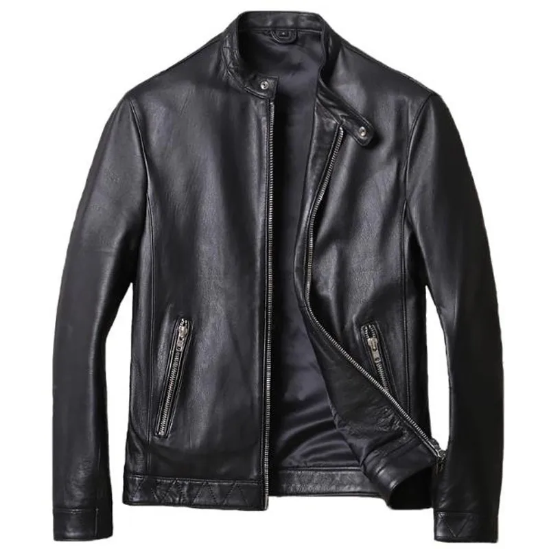 

Cheap Price Simple Retro Men Real Sheepskin Leather Jacket Plus Size 5XL Korean Style Man's Genuine Leather Jackets Spring A797