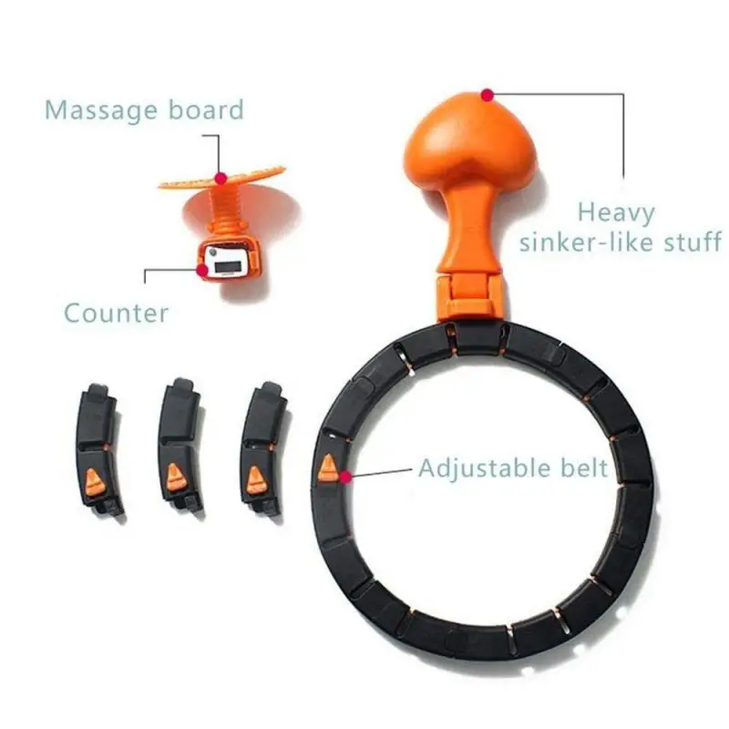 Automatic Rotation Smart Fitness Exercise Circle Adjustable Size Hula Ring Activity Tracking Exercise Ring Weight Loss Circle