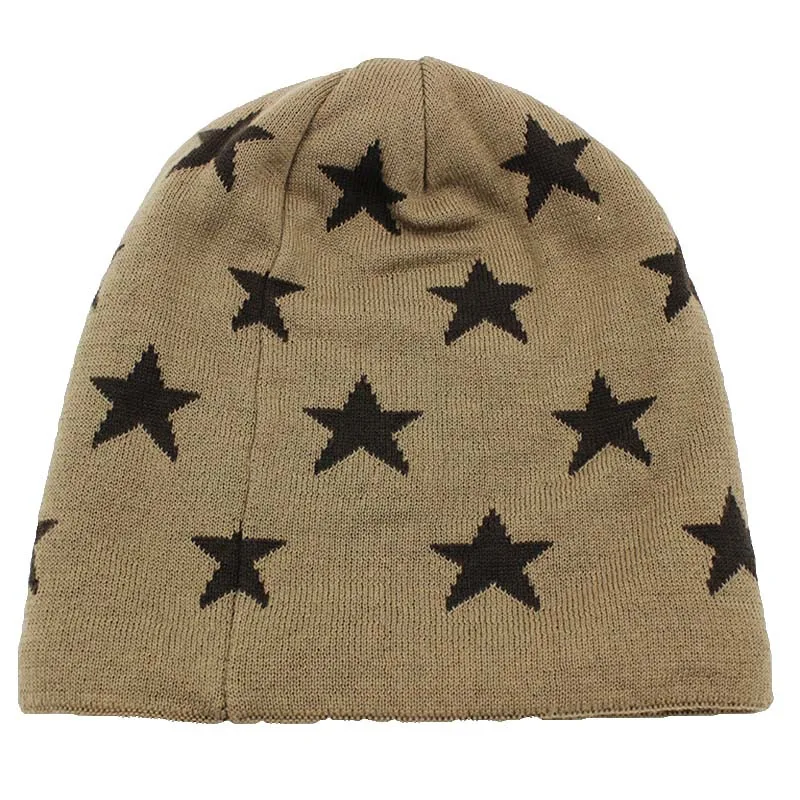 ALTOBEFUN Мужская зимняя шапка Кепка Skullies шапка со звездами дизайн зимние шапки для мужчин женщин искусственный мех теплая вязаная шапка BHT034