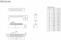 1.27mm FC 6 8 10 12 14 16 20 24 26 30 34 40 50 Pin IDC Female Header Socket Connector For 0.635mm Pitch Flat Cable 5
