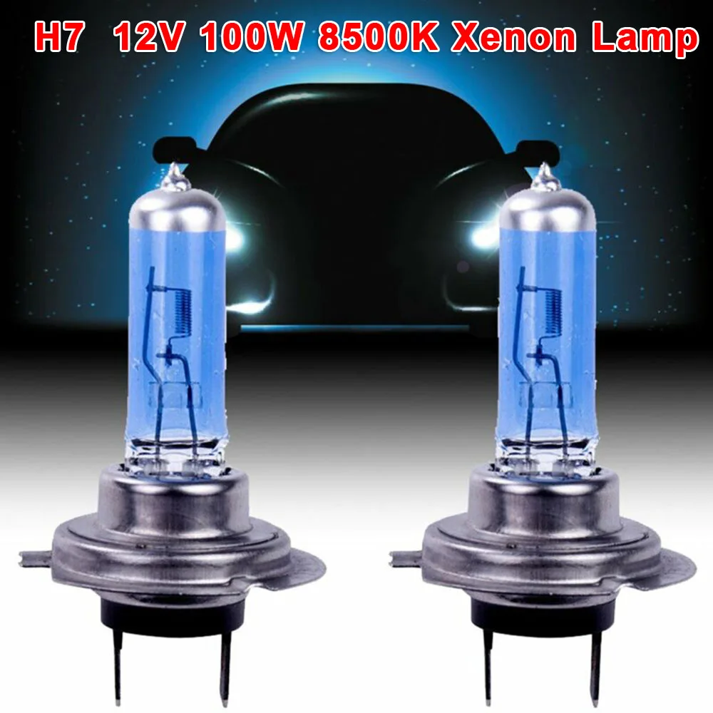 2Pcs Slim Ballast Xenon Lamp Super Bright Halogen Car Headlight Bulbs 100W H7 DC12V 8500K High Quality | Автомобили и мотоциклы