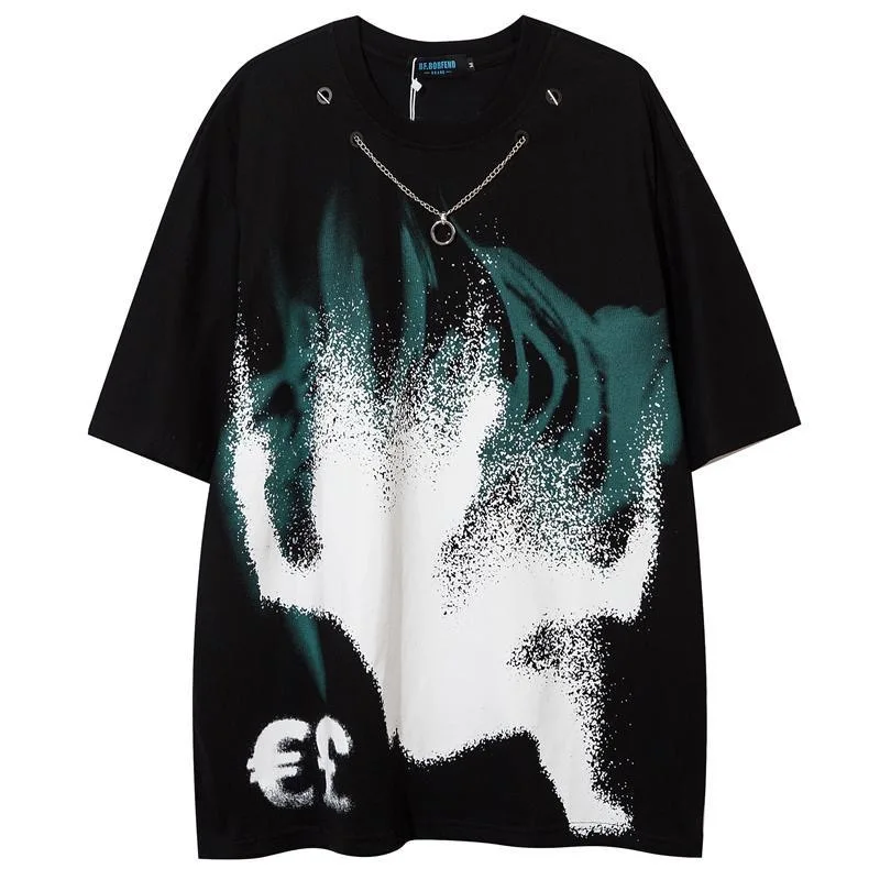 

Men 's T- shirt Hip Hop 2021 Streetwear T- shirt Printed Harajuku Summer Short Sleeve T-shirt Top Loose Men and Women Same Style