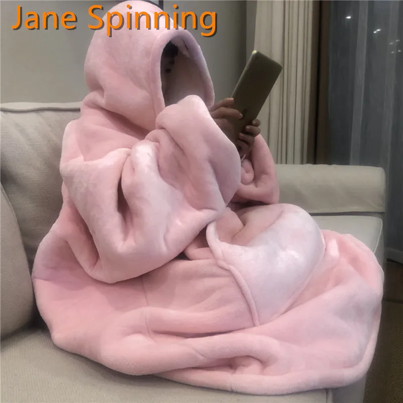 Hooded Blanket Travel-Pajamas Warm Adults Children Beds Thick And Solid 