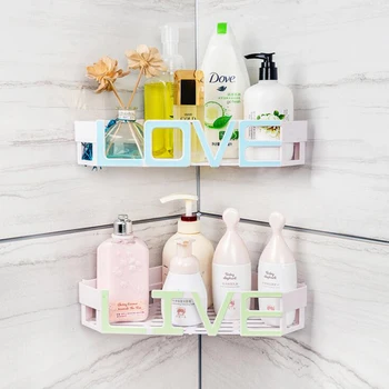 

Home Storage Adhesive Bathroom Shelf Corner Storage Rack Shower Shelf Kitchen Home Decoration Organizer Kichen Storage Basket
