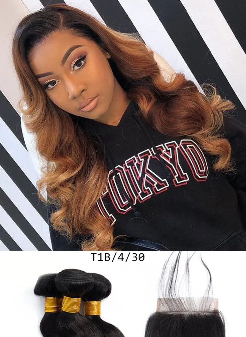 #27 ombre pacotes de cabelo brasileiro com