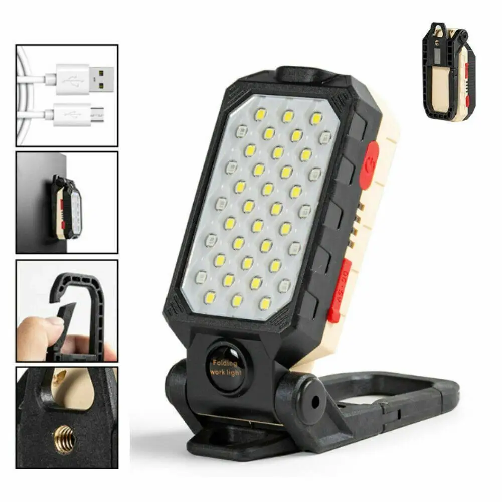 

Hanging Strong Magnetic Maintenance Lamp USB Charging Flashlight LED Rechargeable Working Cable IPX5 Camping R2S7