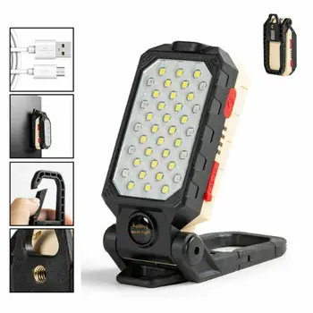 

Hanging Strong Magnetic Maintenance Lamp USB Charging Flashlight LED Rechargeable Working Cable IPX5 Camping R2S7