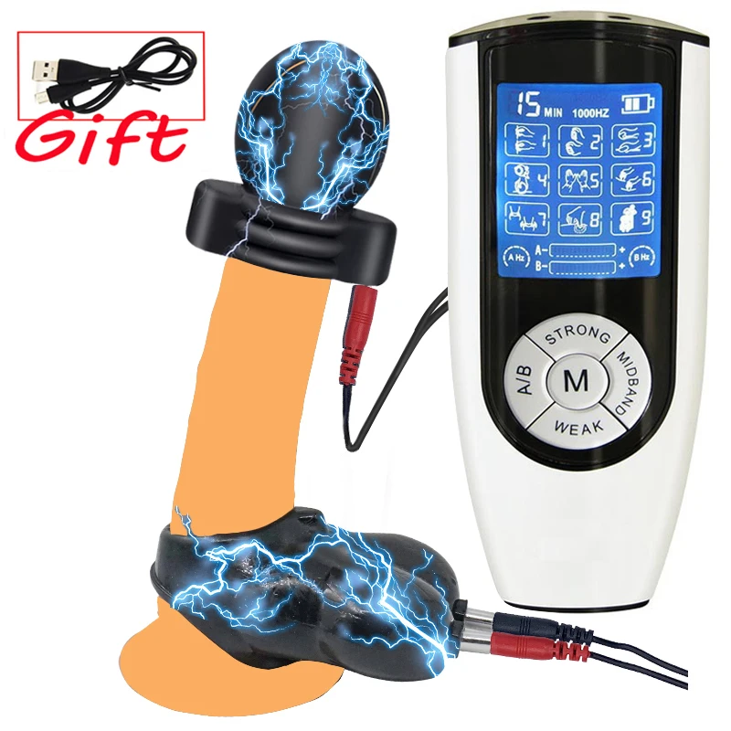 Male Masturbator Strongest Electroshock Sex Kit E-stim Anal Plug Penis Ring Massage Pad Urethral Sound Catheter Dilator Bdsm Toy