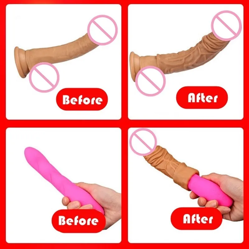 Giant Realistic Condoms For Men Reusable Penis Sleeve For Male Extender Dildo Enhancer Enlargement Condom Male Cock Sex Toys 3 Giant Realistic Condoms For Men Reusable Penis Sleeve For Male Extender Dildo Enhancer Enlargement Condom Male Cock Sex Toys 3