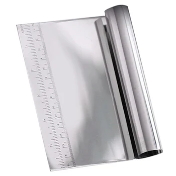 

1Pcs Stainless Steel Pizza Dough Scraper Cutter Kitchen Flour Pastry Cake Tool Scale cutting dies