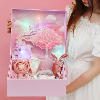 AVEBIEN-cajas de cartón para baby shower en 3D para regalo de cumpleaños y San Valentín, color rosa