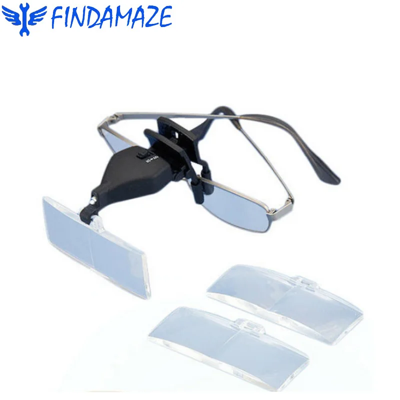 FINDAMAZE MG19157-2 1.5X 2.5X 3.5X светодиодный светильник глаз Стекло es с плохим зрением зажим