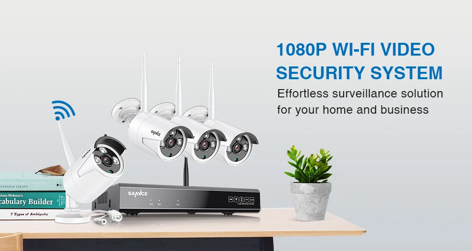 SANNCE Беспроводная система видеонаблюдения 1080P 1 ТБ HDD 8CH NVR IP IR-CUT камера наружного видеонаблюдения IP система безопасности комплект видеонаблюдения
