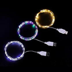 Guirlande lumineuse féerique USB 1M 2M 3M, lumière d'extérieur pour vacances, noël, nouvel an, mariage, décoration de fête 