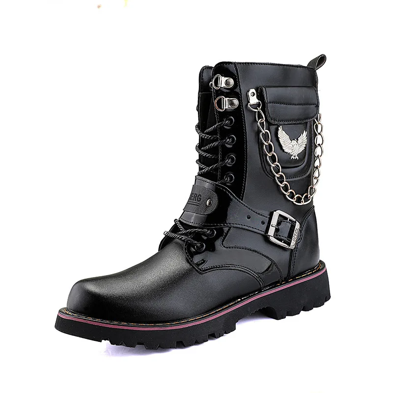 

Martin Boots Men's Long Boots Winter plus Velvet Men England Warm Snow Cotton Boots Riding Boots Men's Boots Combat Boots Men's