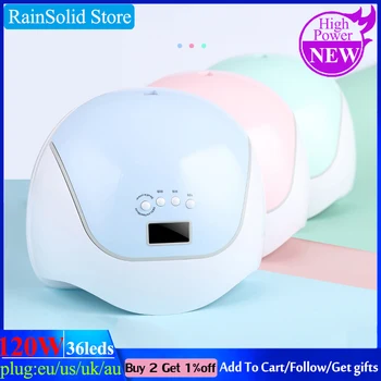 

120/80W Nail Dryer LED Nail Lamp For Manicure With Auto Sensing LCD Display 45 Pcs Light Bead Quick Curing UV lamp Free shipping