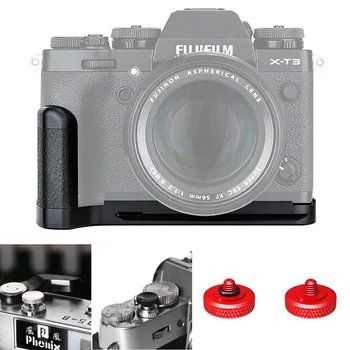 

Metal Hand Grip Quick Release L Plate Bracket Holder + 2x 11mm Shutter Release Button for Fujifilm X-T2 X-T3 XT2 XT3 Camera