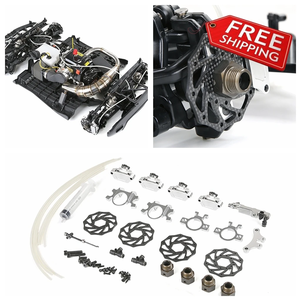 Alloy + Carbon Fiber Front + Rear 4 Wheel Hydraulic Disc Brake For