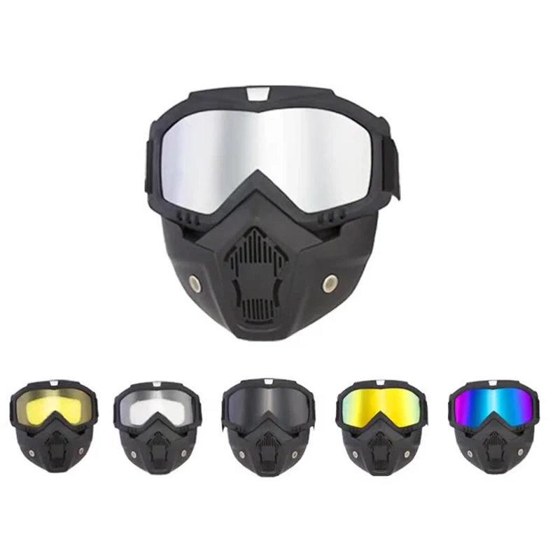 

Detachable Goggles Mask Perfect for Open Face Wind Dust Proof Motorcycle Half Helmet or Vintage Helmets New Fashion visor