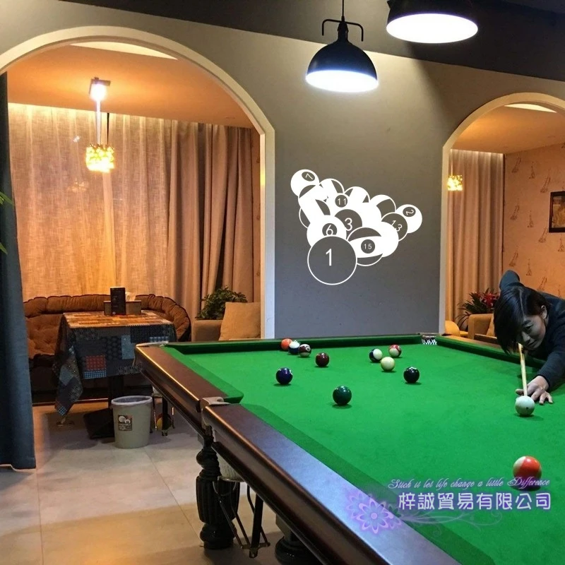 Dctal Billiards Sticker Snooker Decal Posters Vinyl Wall Decals Parede Decor Mural Billiards Sticker