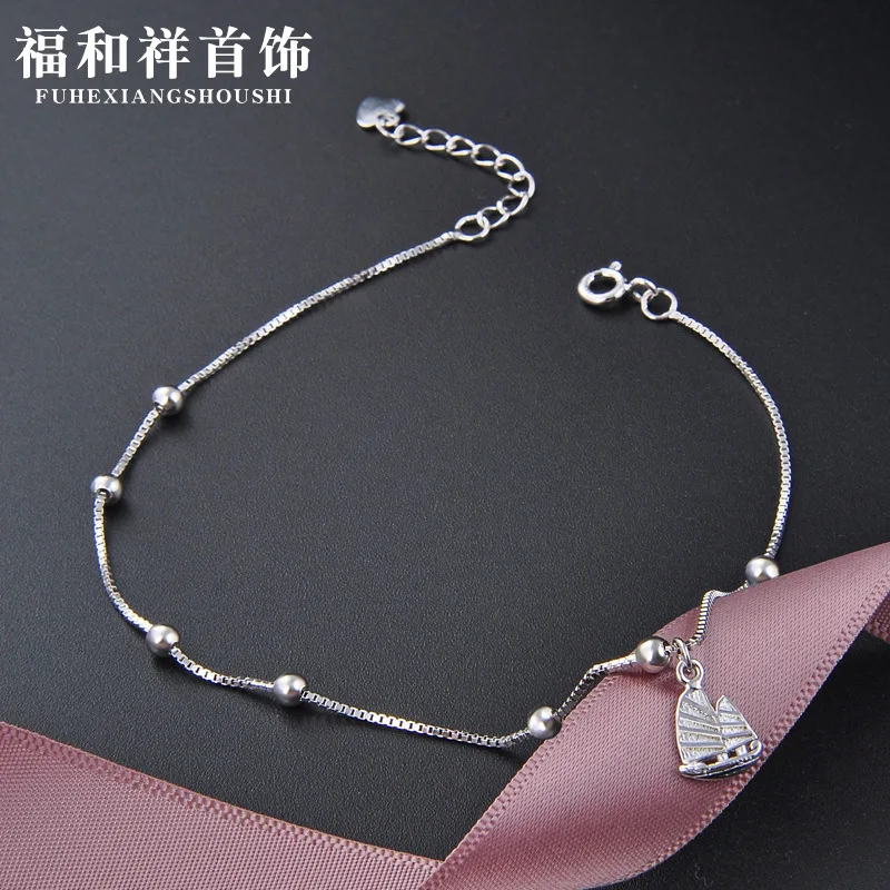 

Accessories Korean-style Students 925 Sterling Anklet Simple Cool Women's Jewelry Foot Chain Processing