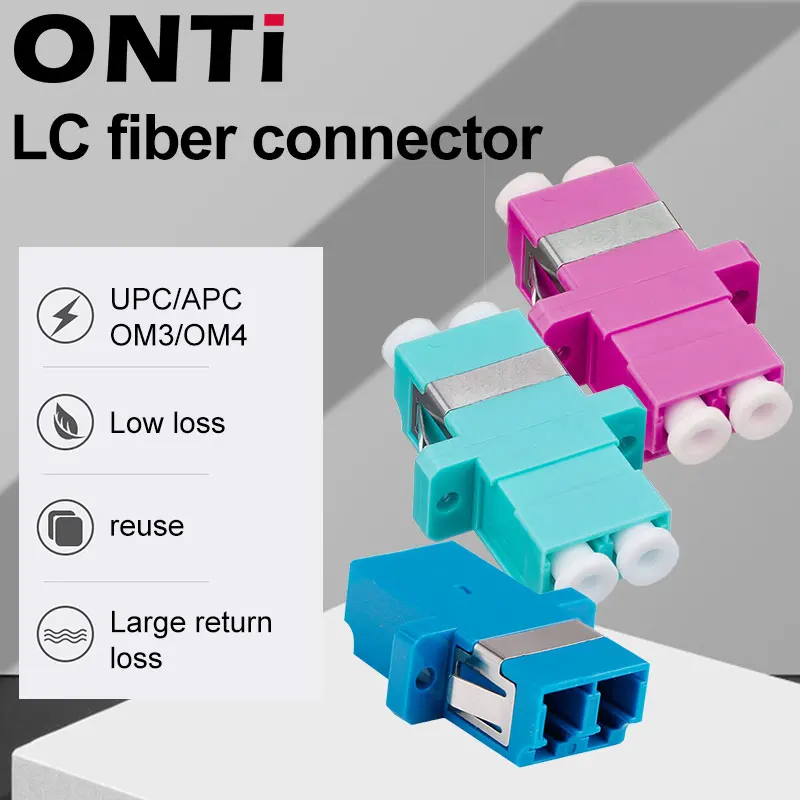 ONTi LC UPC Duplex single-mode Fiber optic Adapter LC Optical fiber coupler LC APC Fiber flange LC Metal Connector