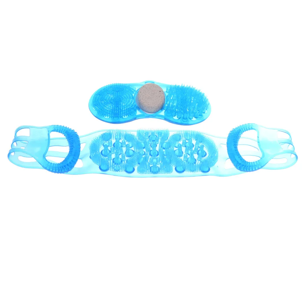 2 Pieces Double Sided Back Scrubber Silicone Shower Back Massager with Foot Exfoliating Scrub Pad for Bath Tool