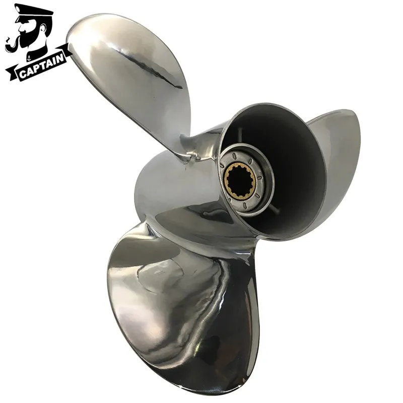 Captain Propeller 11 1/4x14 Fit Yamaha Outboard Engines F30 40HP 55HP F60 Stainless Steel 13 Tooth Spline RH  697-45970-00-98