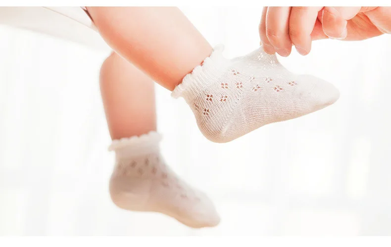 5 пар носков для новорожденных мальчиков и девочек летние тонкие хлопковые короткие дышащие носки детские белые носки для От 0 до 6 лет