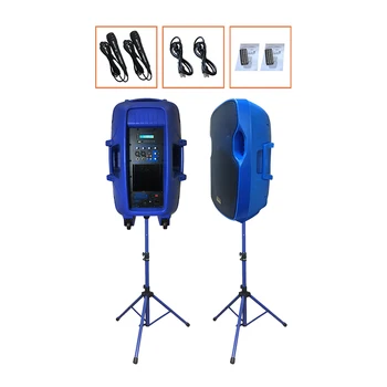 

STARAUDIO Dual 15 Inch 3500W Powered Active PA DJ Speakers System Audio Bluetooth Speaker Stands Wireless Microphones SSBM-15