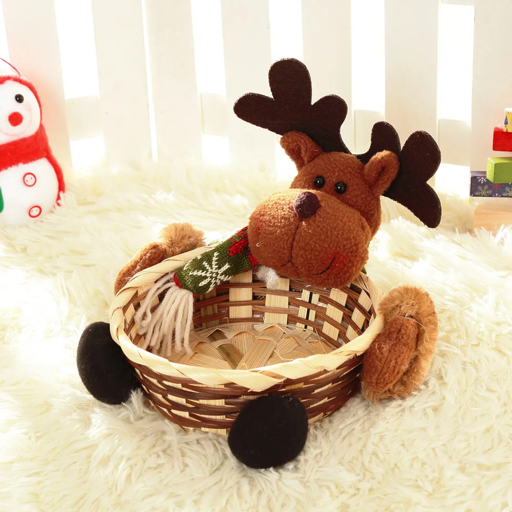 Новая Рождественская корзина для хранения конфет, украшение, корзина для хранения Санта Клауса, cestas de mimbre decorativas navidad#15