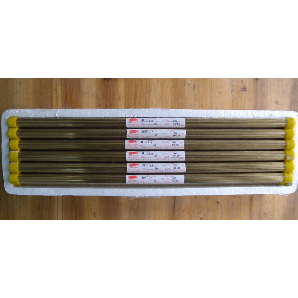 Ziyang Brass Electrode Tube OD2.0*500mm Single Hole 50 Piece for EDM Drilling Hole Machine