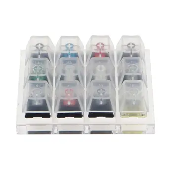 

Translucent Keycaps Testing Tool Cherry 12 MX Switches Keyboard Tester Kit Clear Keycaps Sampler PCB Mechanical Keyboard X6HA