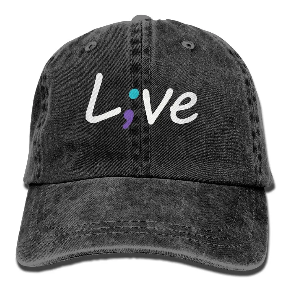 Мужская или Женская бейсбольная Кепка из джинсовой ткани с полукруглой полосой для предотвращения самоубийц Регулируемая Кепка в стиле хип-хоп