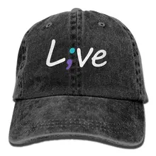 Мужская или Женская бейсбольная Кепка из джинсовой ткани с полукруглой полосой для предотвращения самоубийц Регулируемая Кепка в стиле хип-хоп