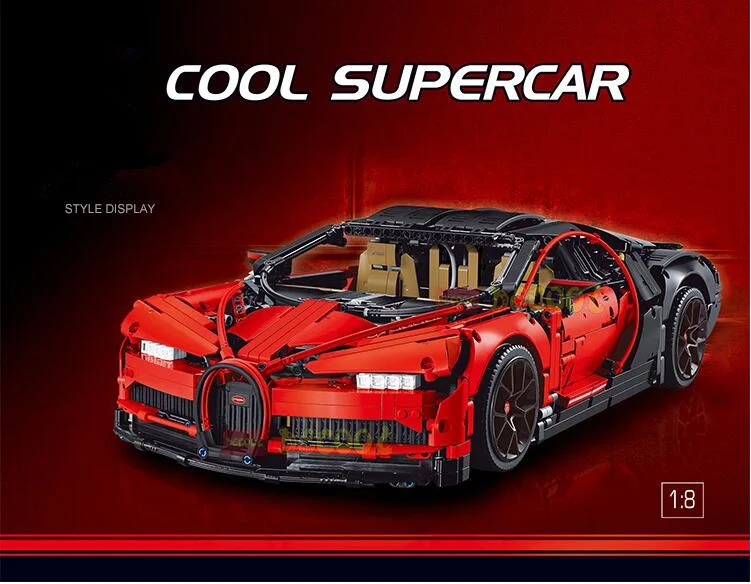 Bugatti-red DECOOL technology серия Bugatti чугун Супер гоночный автомобиль технический строительный блок кирпичи игрушка подарок 4789 42039 42056 42096 42083 - Цвет: Bugatti-red