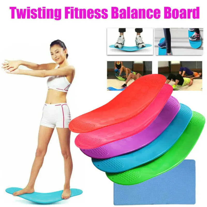 Twisting Fitness Balance Board Workout Yoga Gym Fitness Training Prancha Abdominal Leg Training Balance Exercise + Non-slip Mat waist twisting disc,balance board